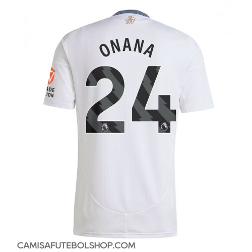 Camisa de time de futebol Aston Villa Amadou Onana #24 Replicas 2º Equipamento 2024-25 Manga Curta